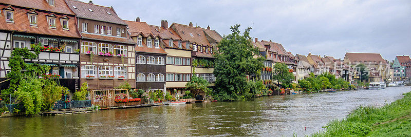 Bamberg, Klein Venedig -小威尼斯-沿着Linker Regnitzarm河(德国巴伐利亚)